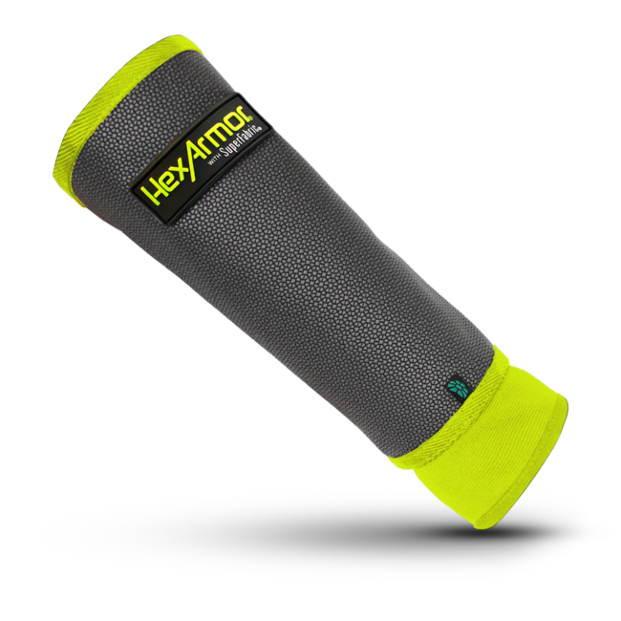 Protective Arm Guard, 9 in L, Thumbhole Closure, Medium, Gray/Hi-vis Lime, AG10009S